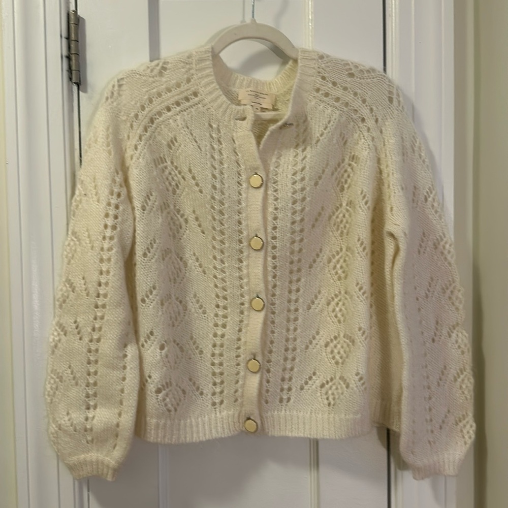 Sézane Ivory Mario Cardigan (Mohair/Wool) Size M